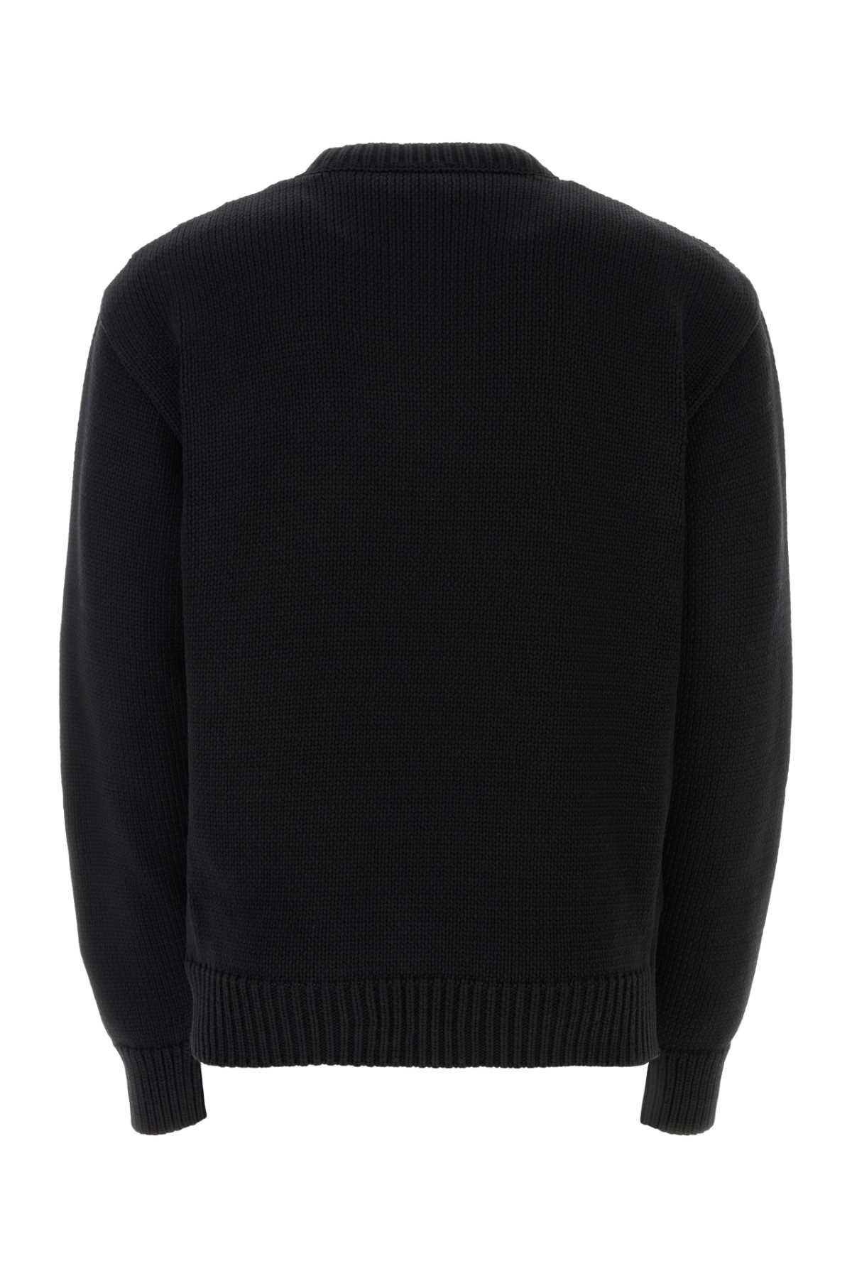 Shop Off-white Black Cotton Blend Sweater In 1001