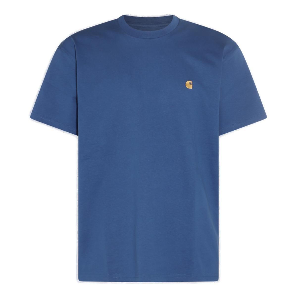 Carhartt Crewneck Short-sleeved T-shirt In Blu