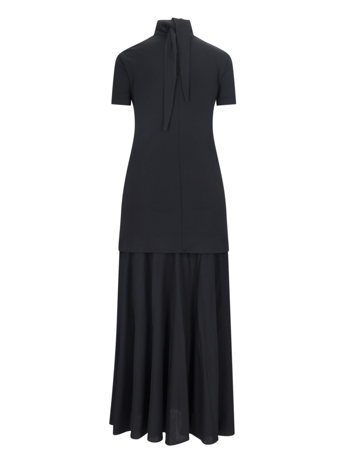 Shop Jil Sander Draped Midi Dress In Black