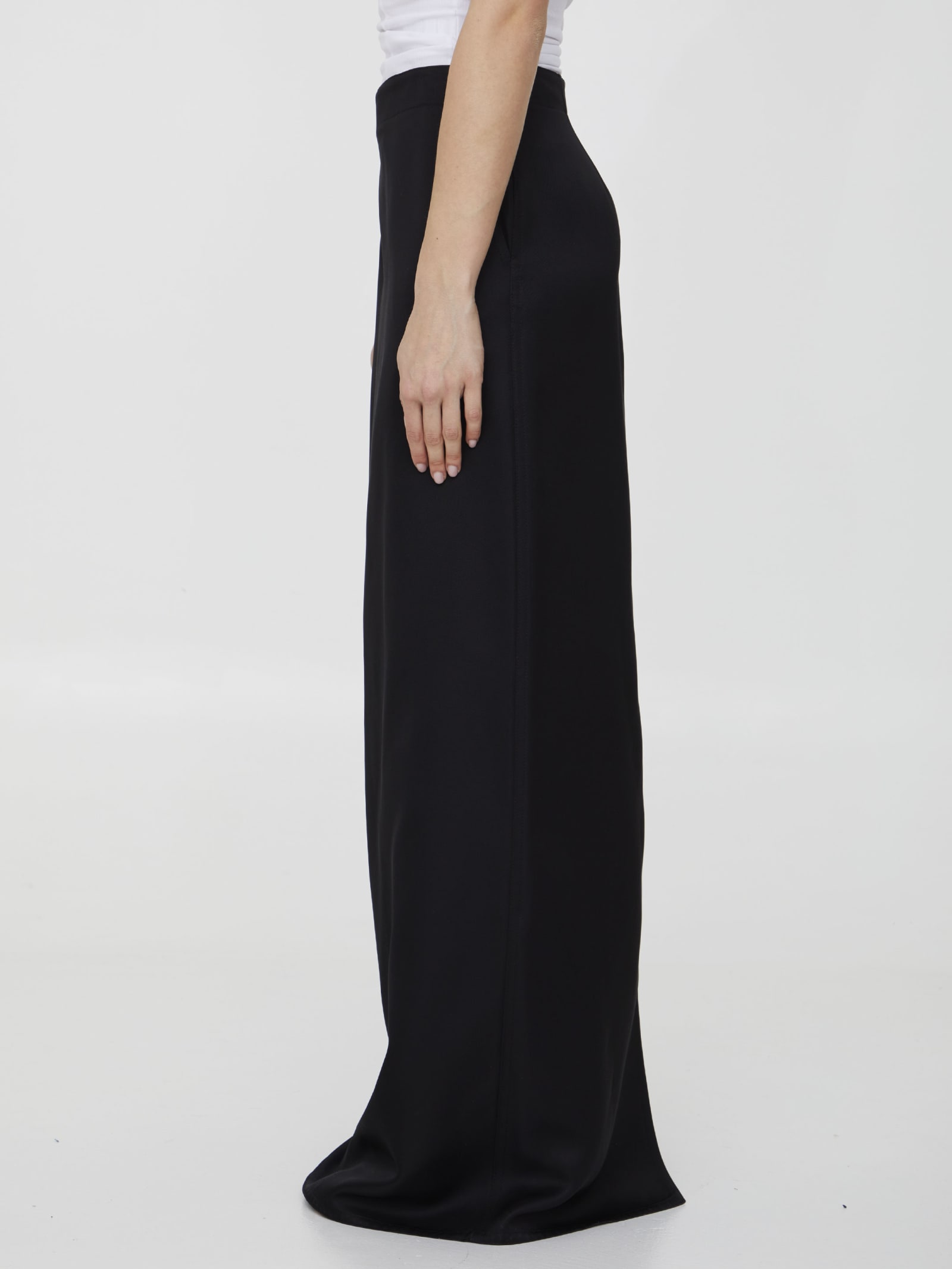 Bottega Veneta Silk Twill Skirt In Black