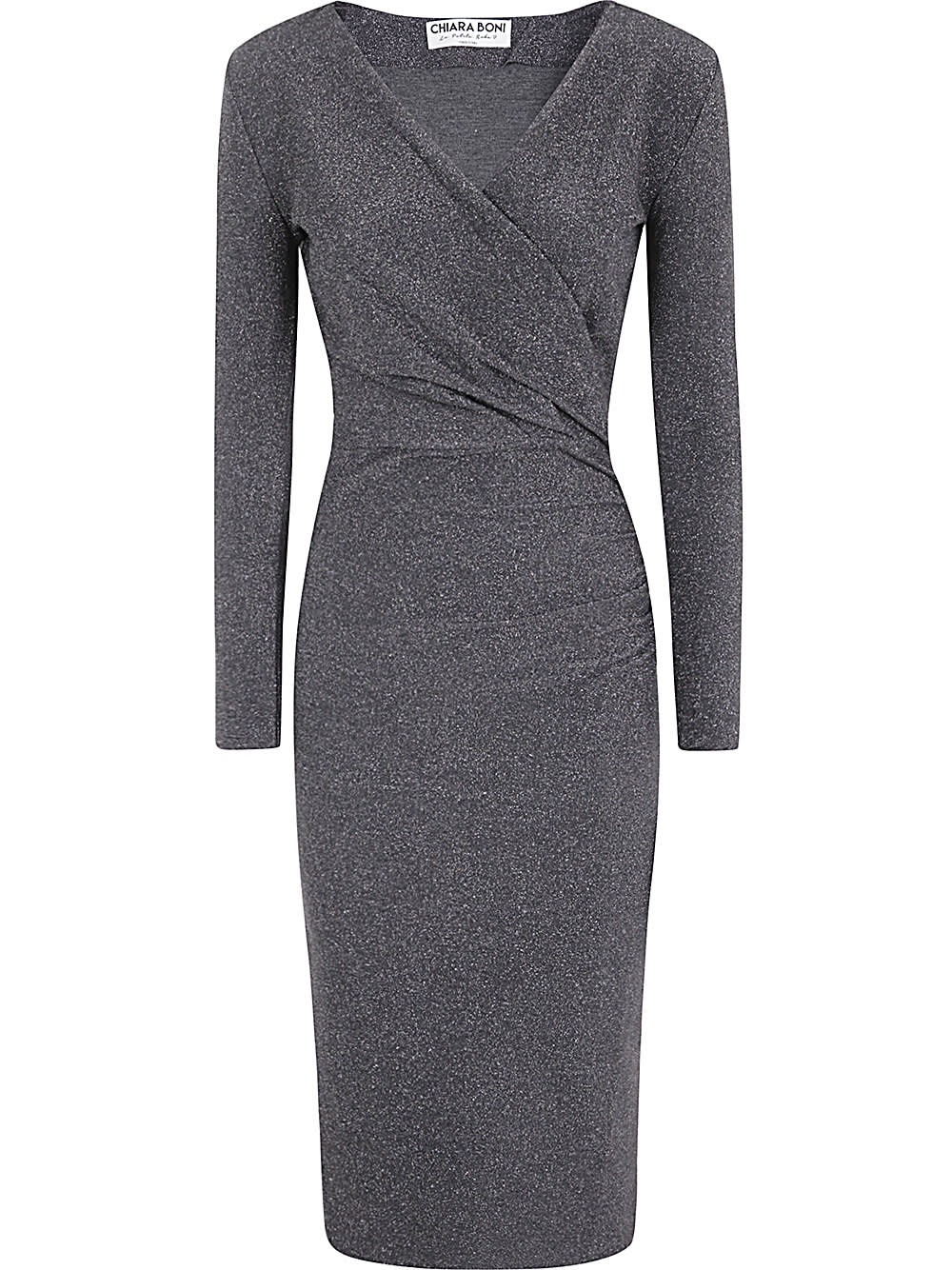 Shop La Petit Robe Di Chiara Boni Slava Starry Lurex Dress Jersey In Charcoal