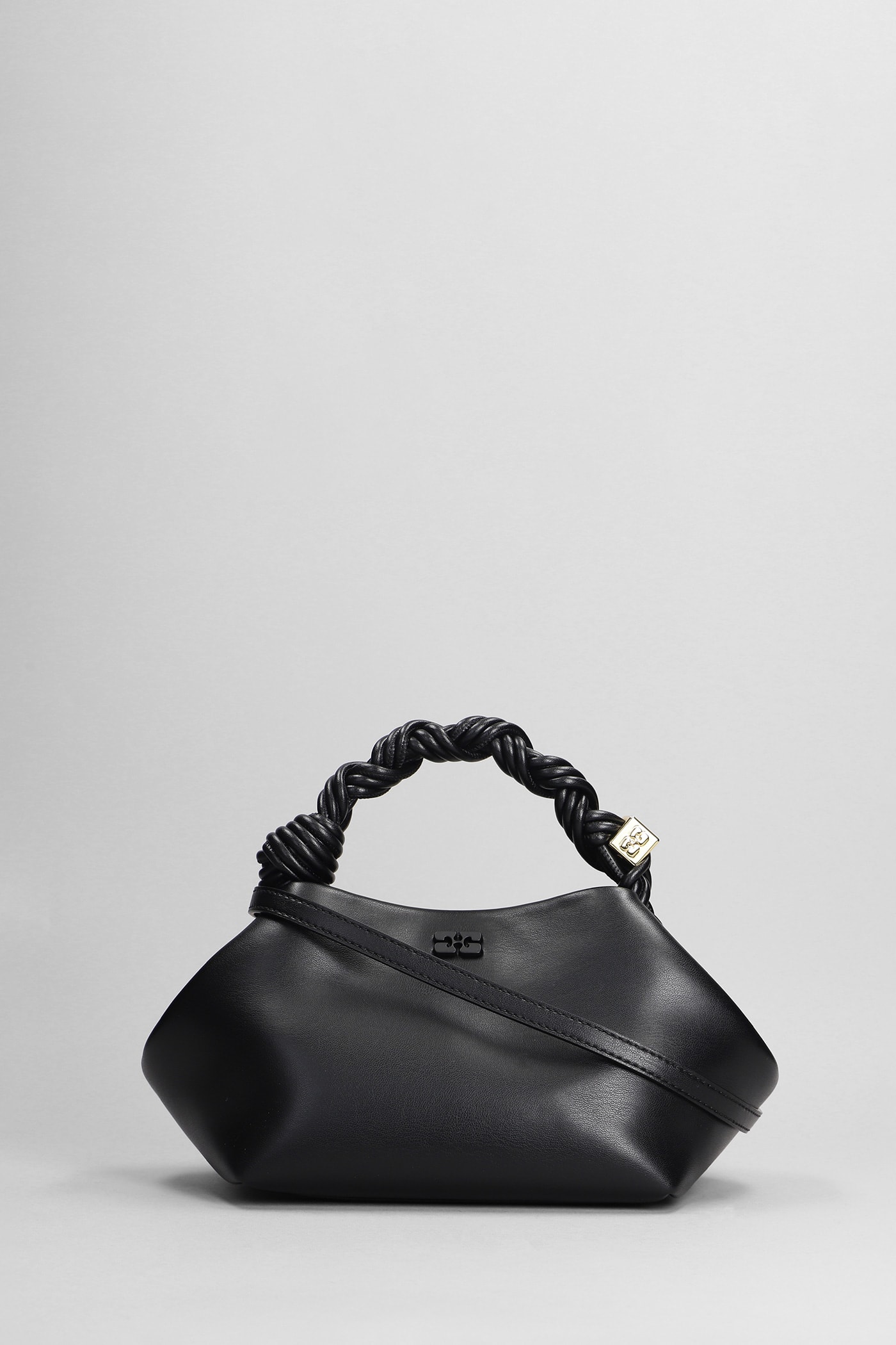 Shop Ganni Bou Bag Small Shoulder Bag In Black Leather