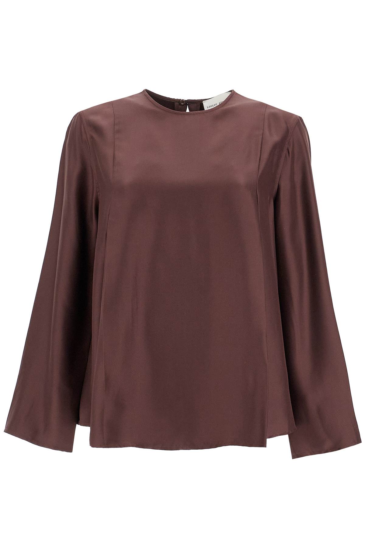 Shop Loulou Studio Silk Adalyn Blouse In Choco (brown)