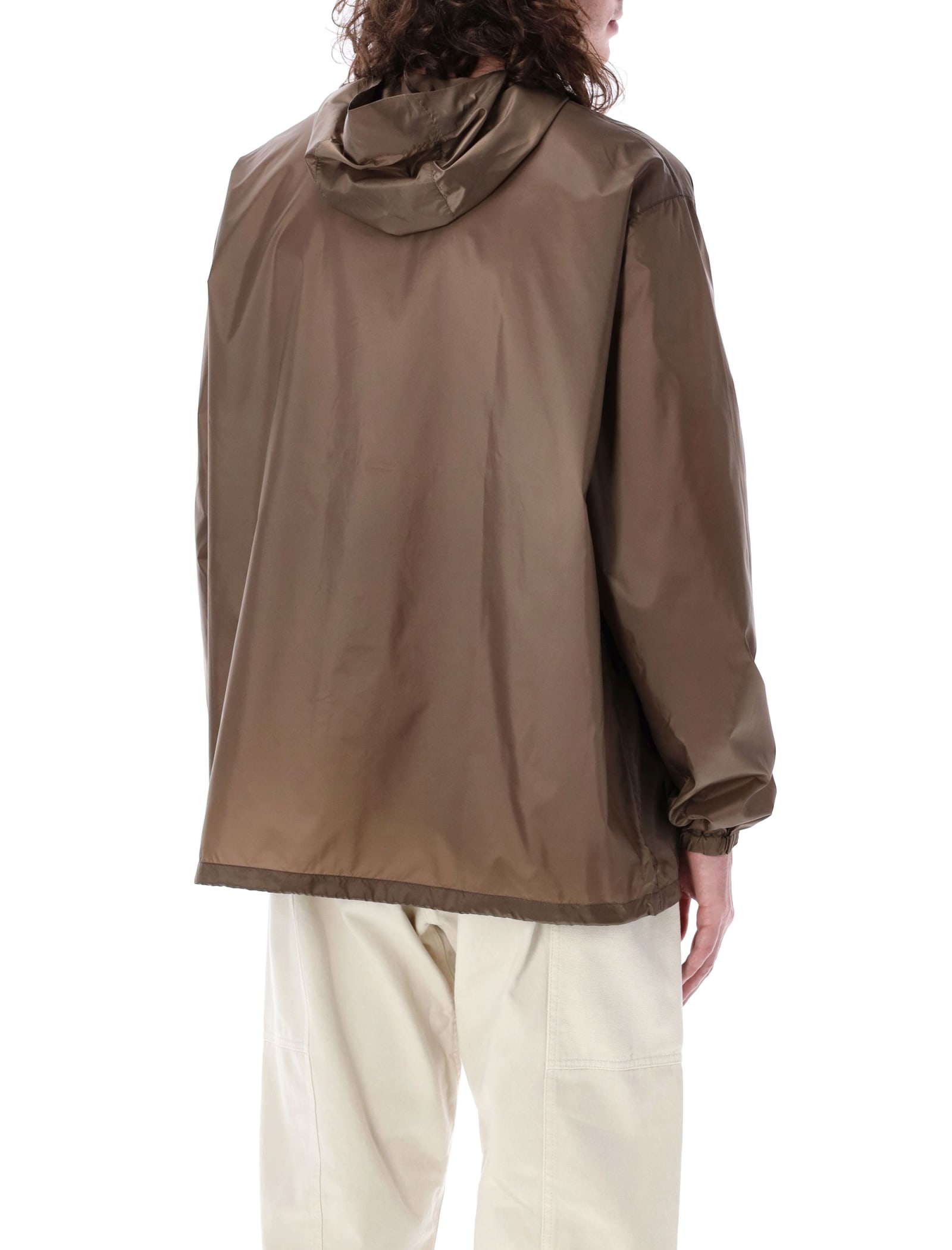 Shop Gramicci Packable Windbreaker Jacket In Taupe