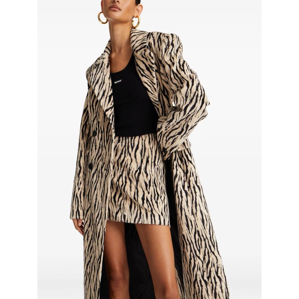 Rotate Birger Christensen Rotate Animal Print Textured Skirt With Form-fitting Design In Multi
