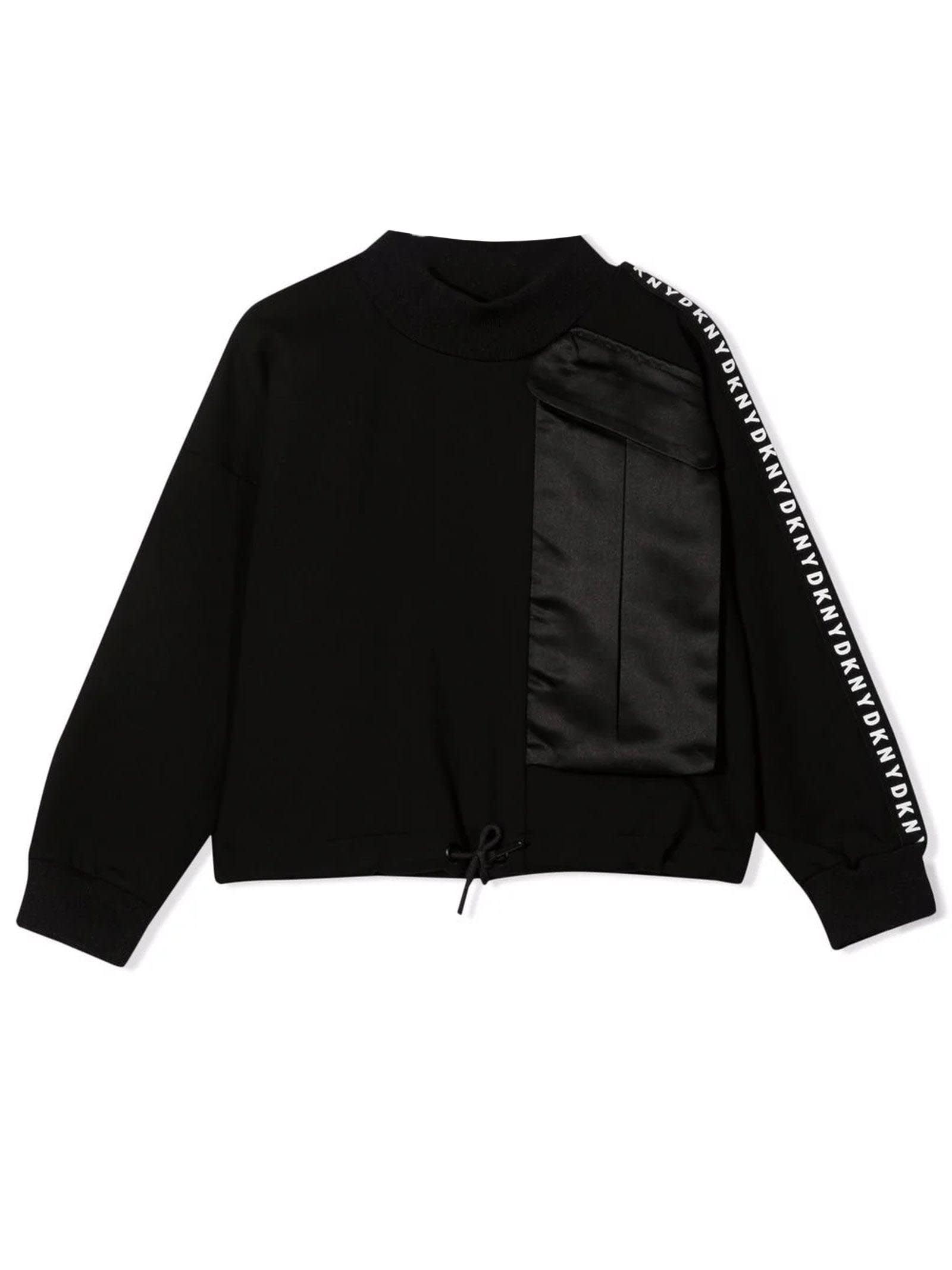 DKNY Black Stretch-design Sweatshirt
