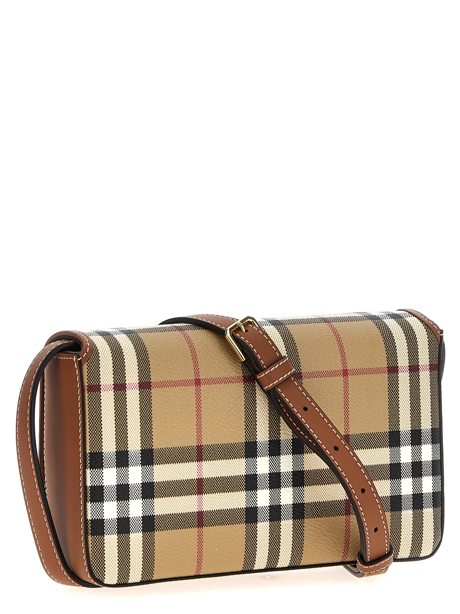 Shop Burberry Hampshire Crossbody Bag In Beige