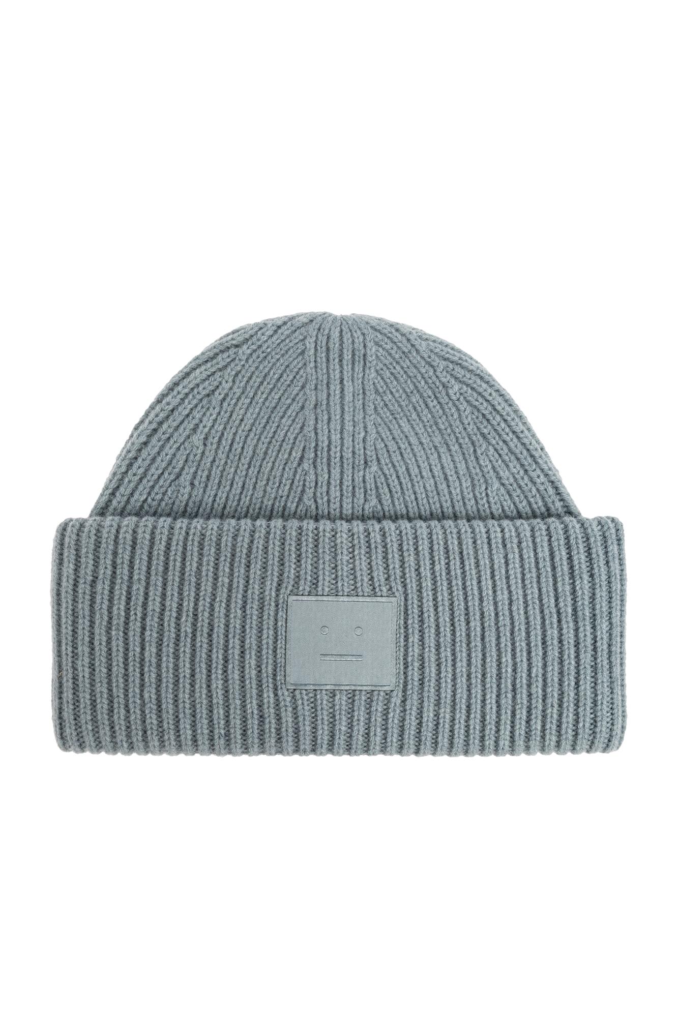 Acne Studios Wool Hat With Logo In Blue