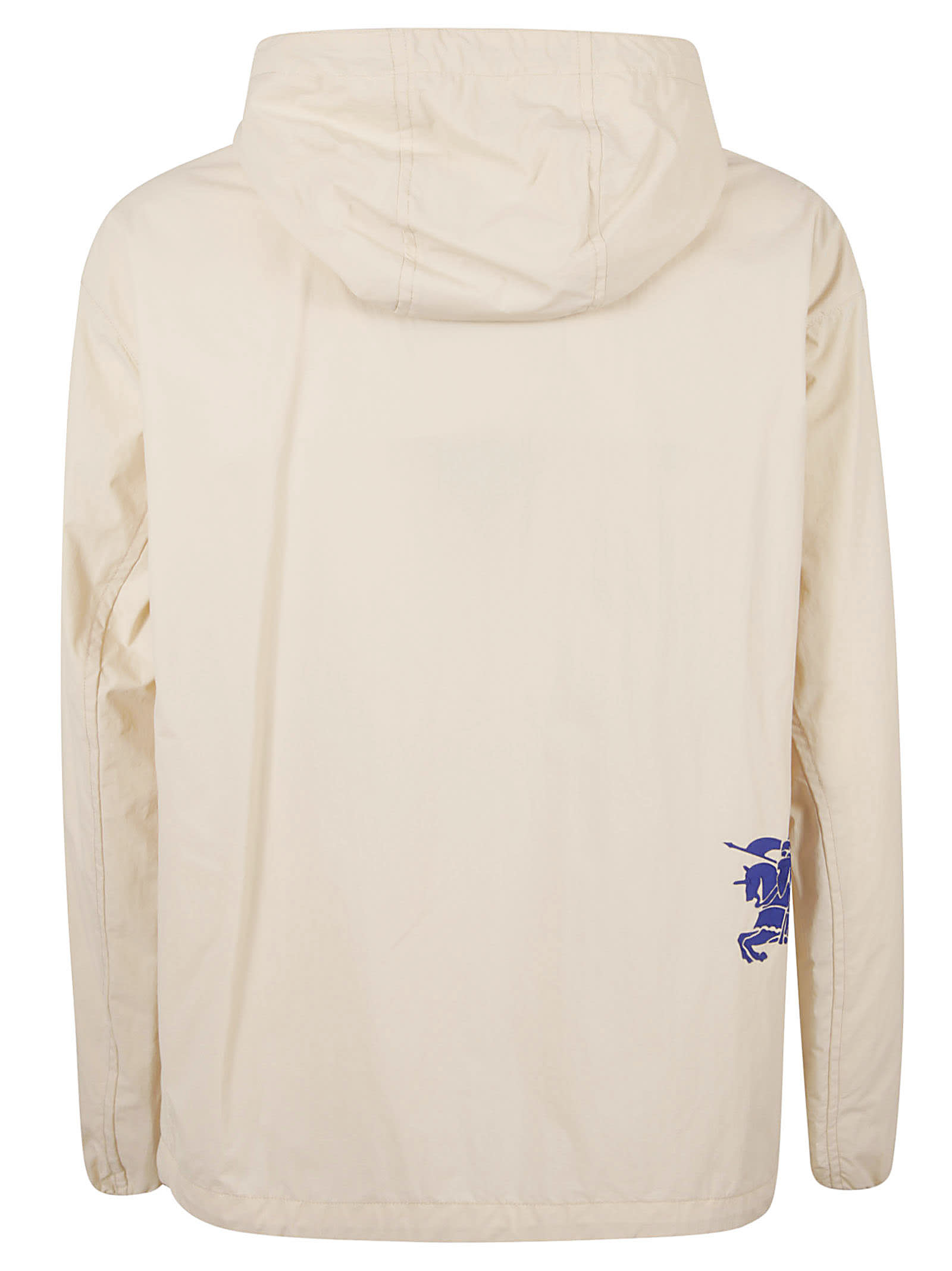 Burberry Hooded Lightweight Coat With Distinctive Logo In Neutral