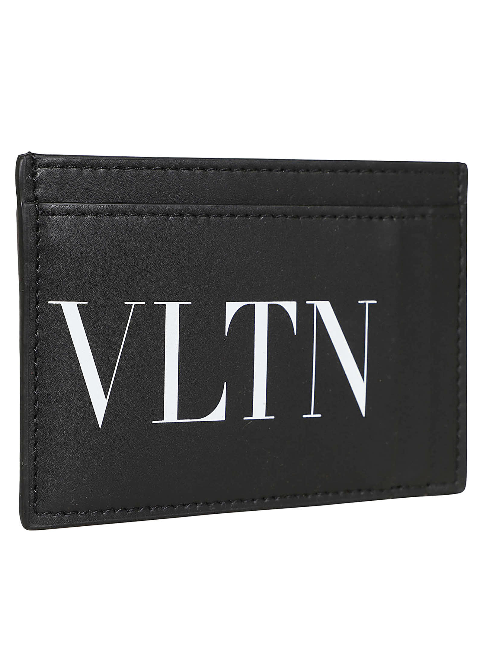 Shop Valentino Small Credit Card Holder Vltn In Ni Nero Bianco