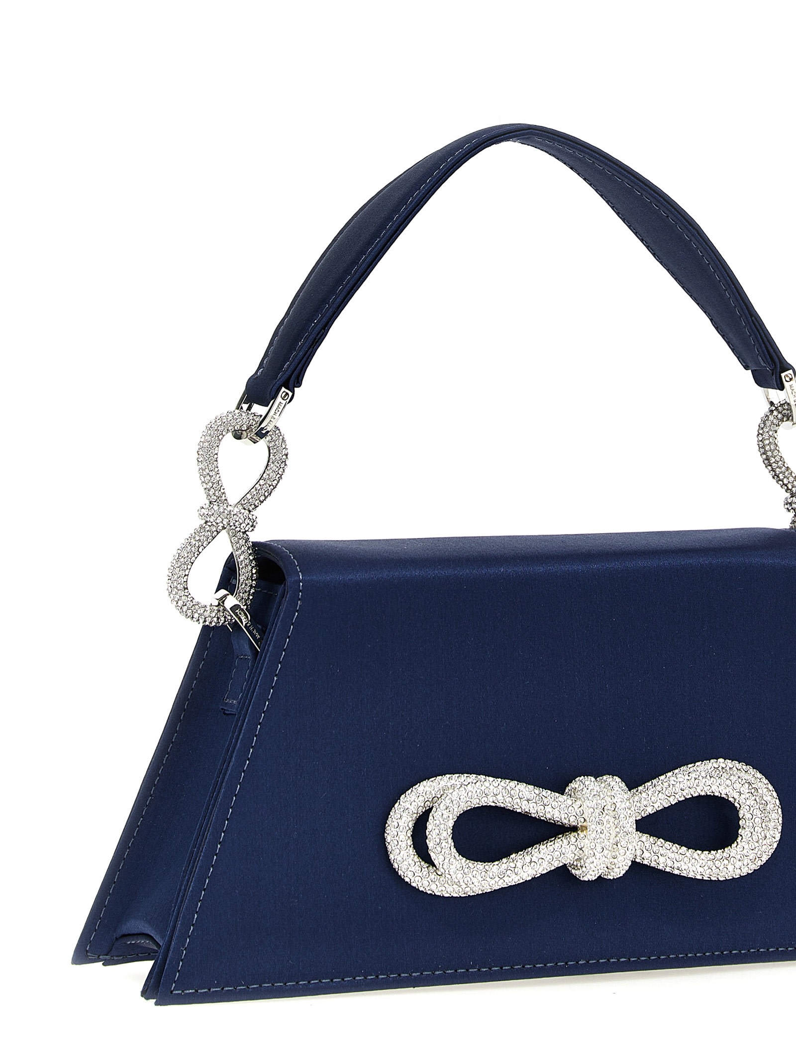 Shop Mach &amp; Mach Double Bow Handbag In Blue