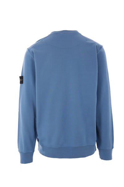 Shop Stone Island Logo Patch Crewneck Sweatshirt In Avio