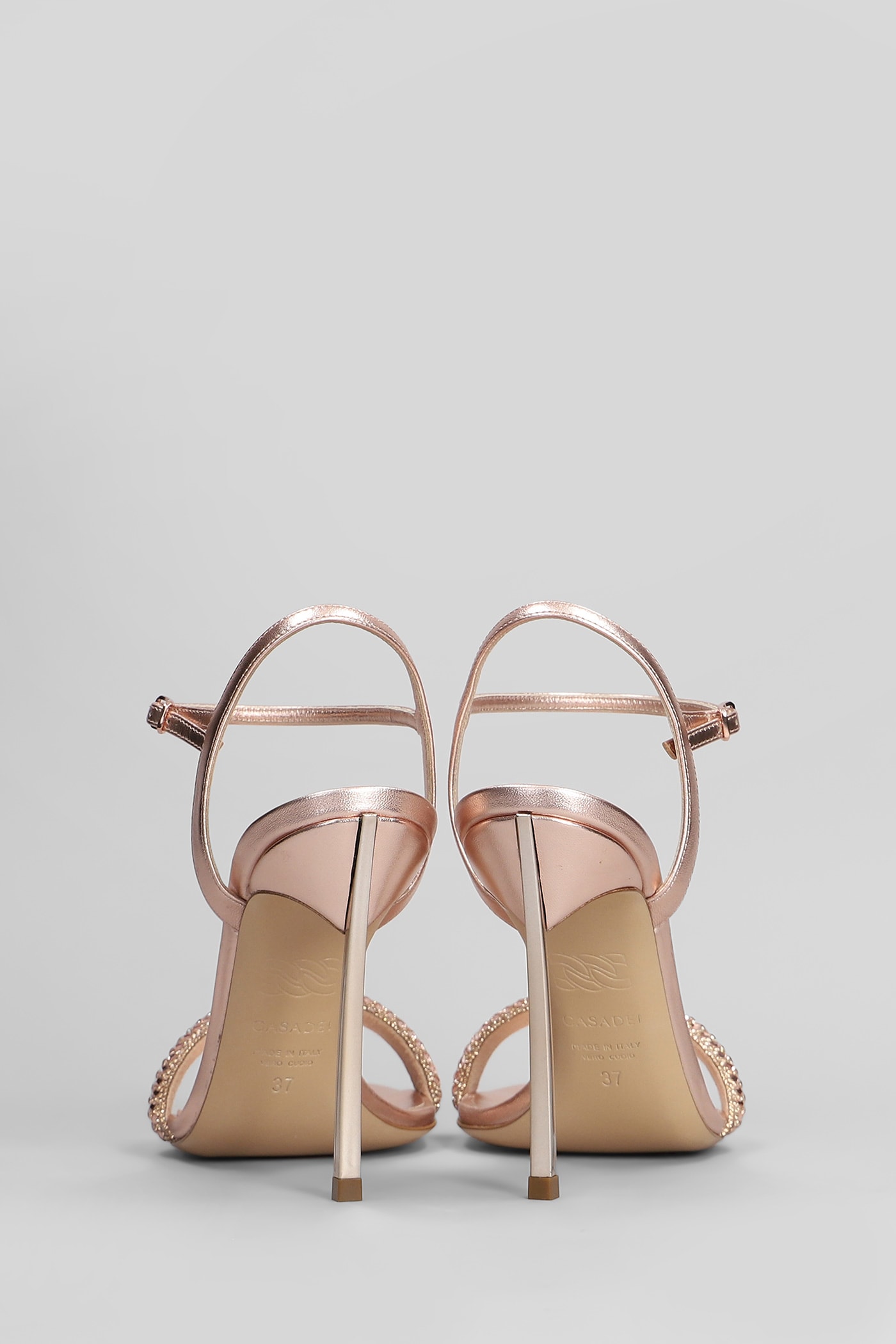 Casadei Julia Stratosphere Sandals In Bronze Leather In Bronze
