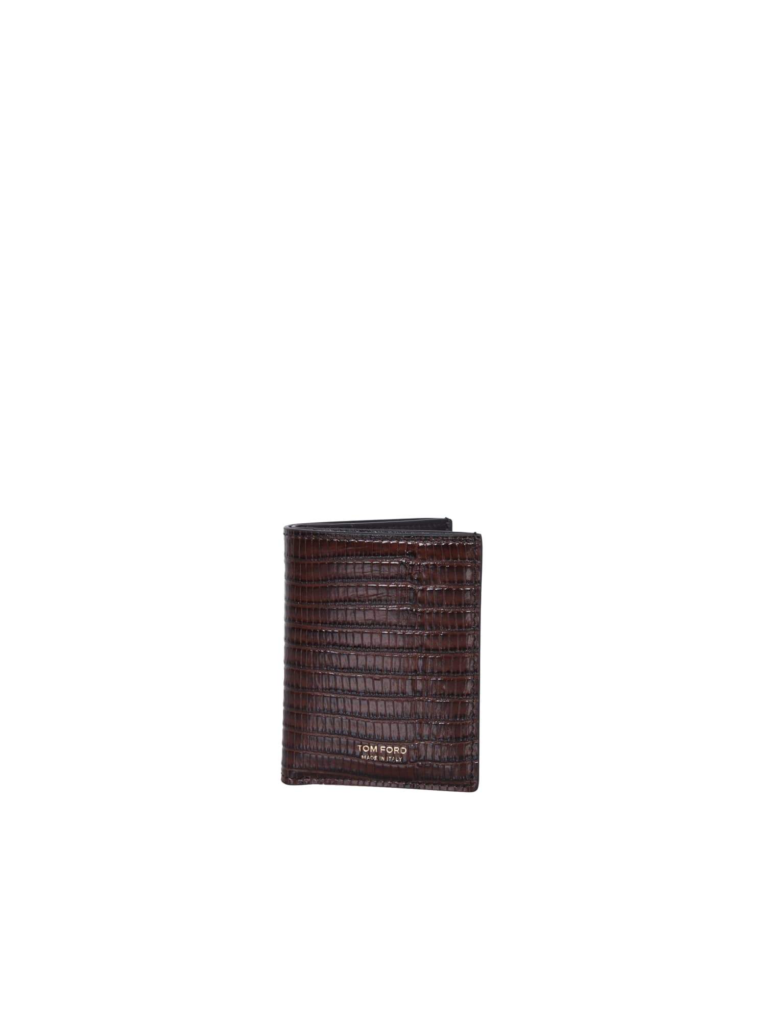 Tom Ford Tejus Vertical 6 Slots Brown Cardholder