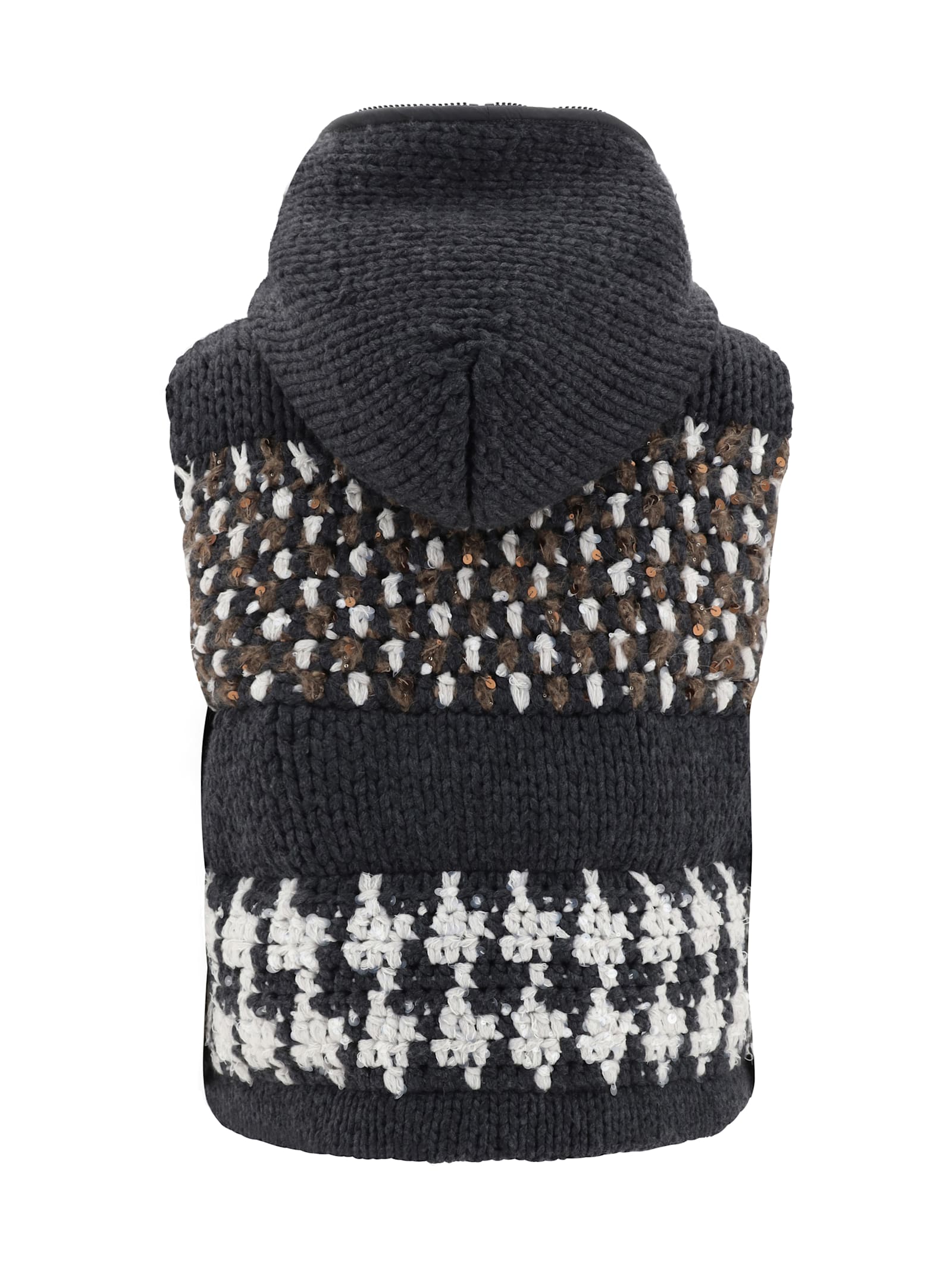 Brunello Cucinelli Sequin-embellished Hooded Vest In Multi