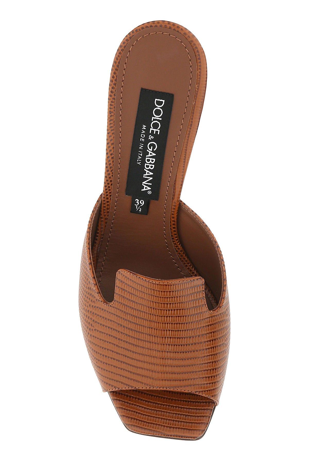 Shop Dolce & Gabbana Brown Leather Mules In Cuoio