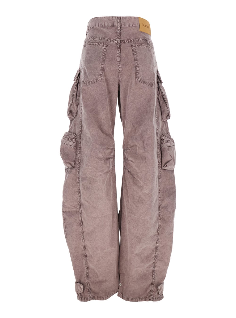 Attico Pink Jeans With Logo Patch On The Rear And Turn-up Cuffs In Pink
