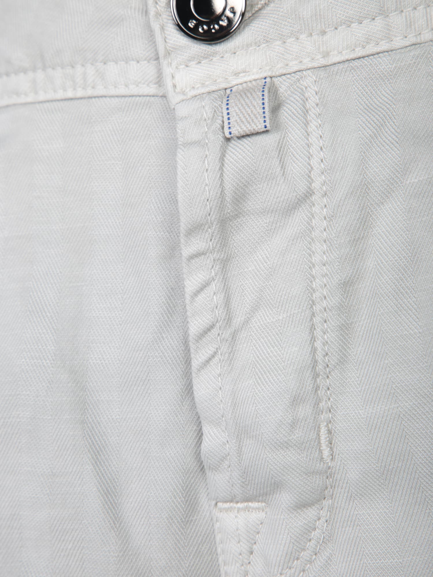 Jacob Cohen Scott Chambray Cream Trousers In White