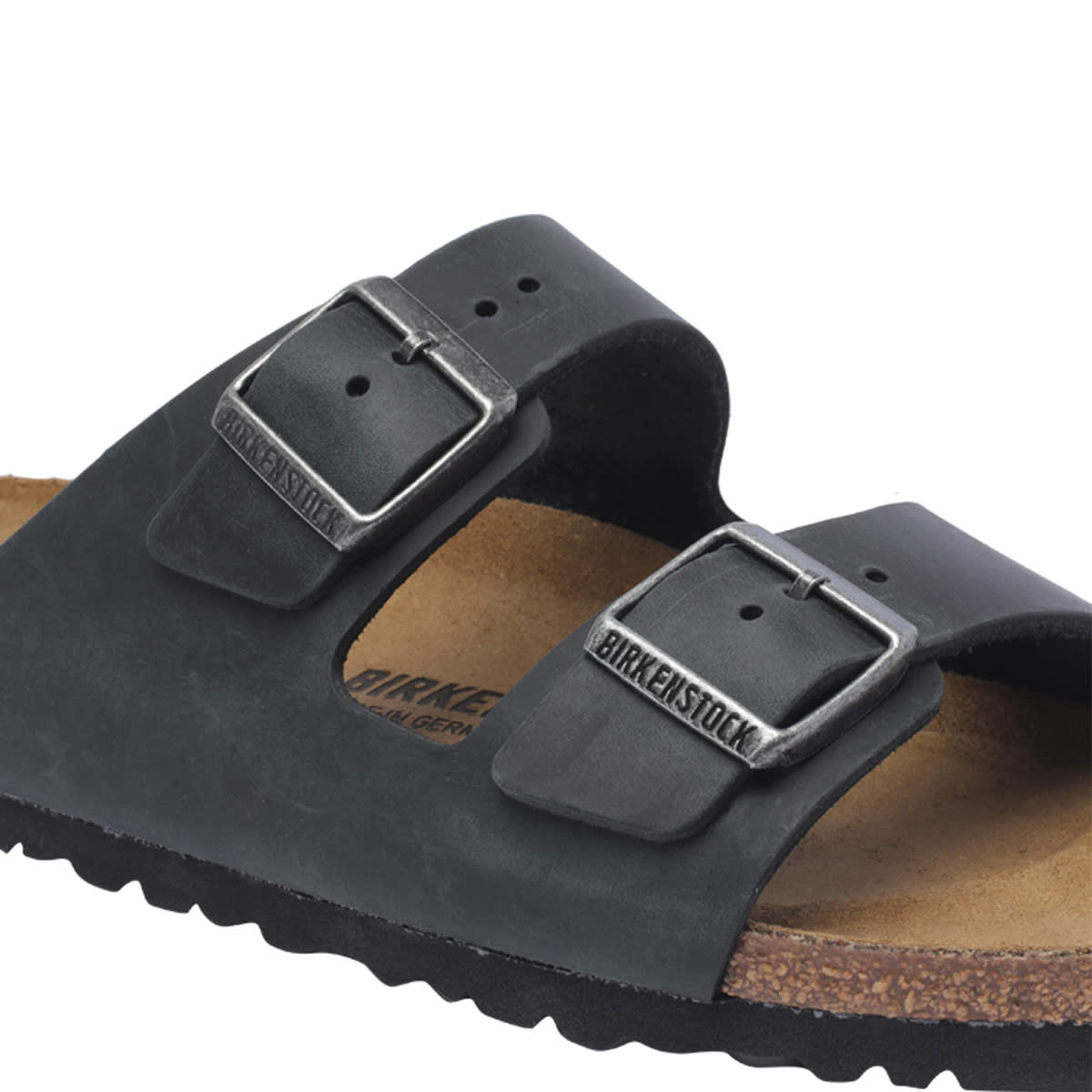 Birkenstock Buckle Slide Sandals In Black