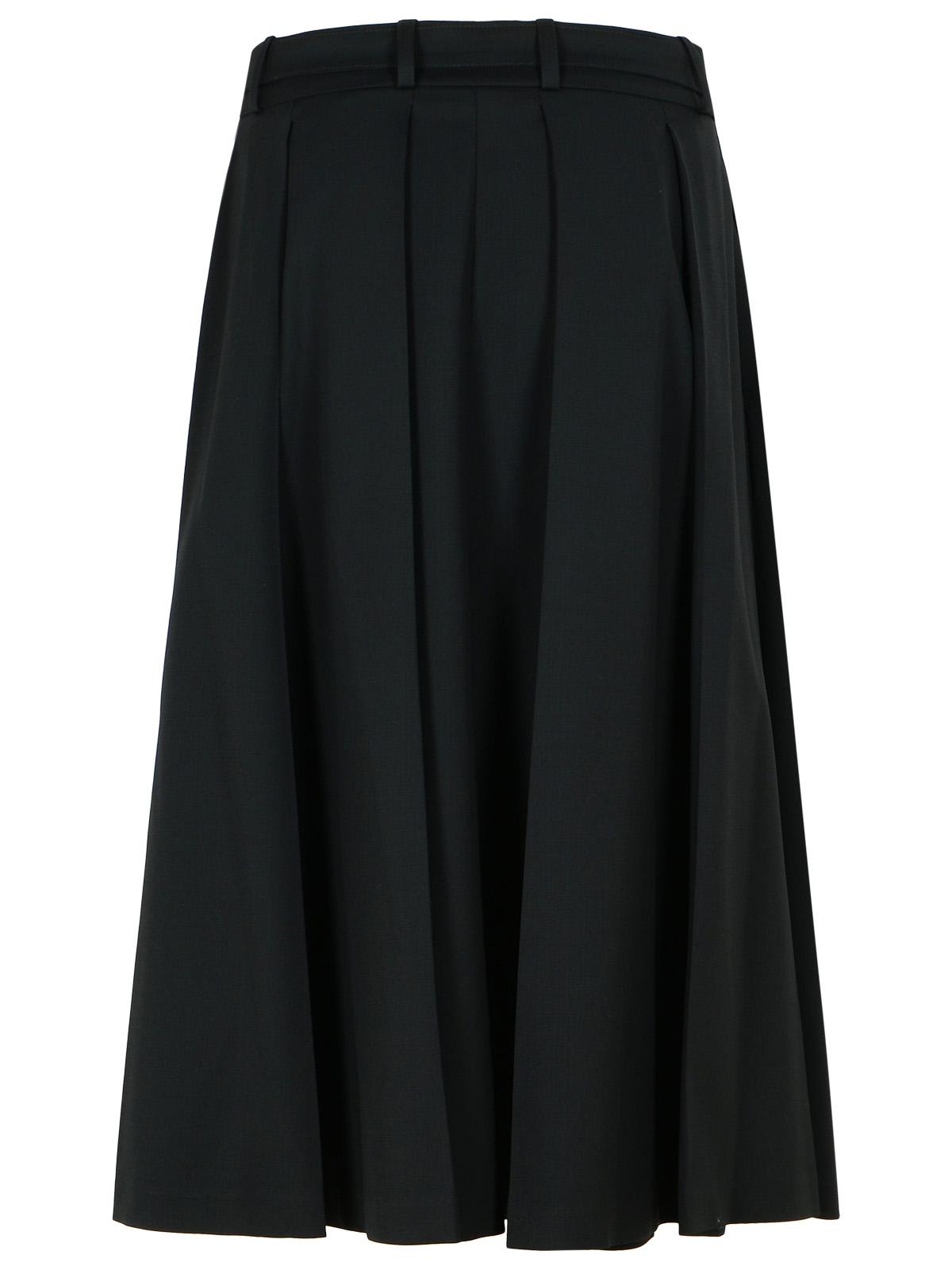 Patou Wool Skirt With A-line Silhouette And Side Pockets In Black