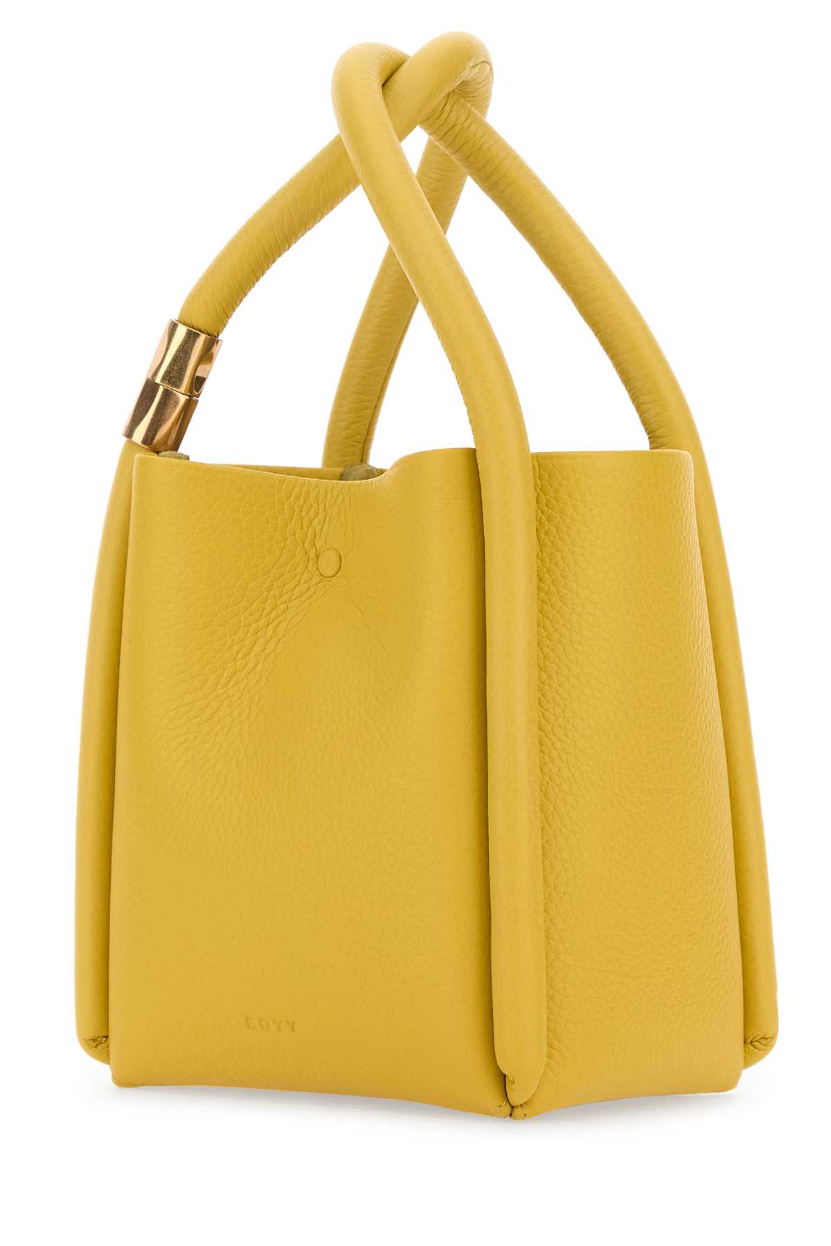Shop Boyy Mustard Leather Lotus 12 Handbag In Bamboo