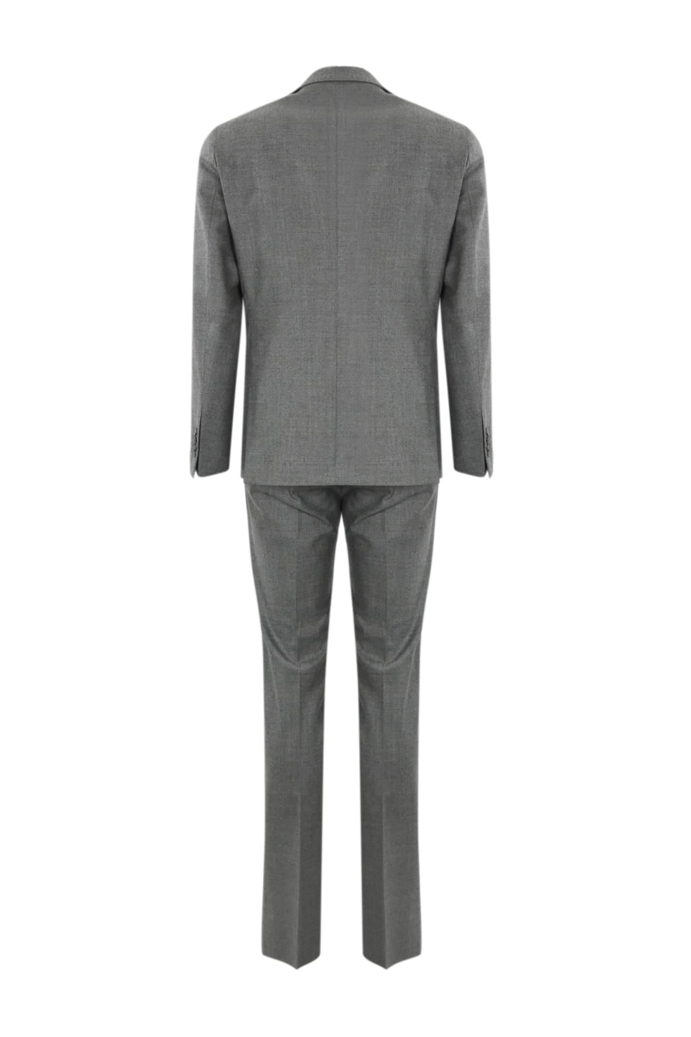 Shop Tagliatore Single-breasted Gray Wool Suit In Grigio