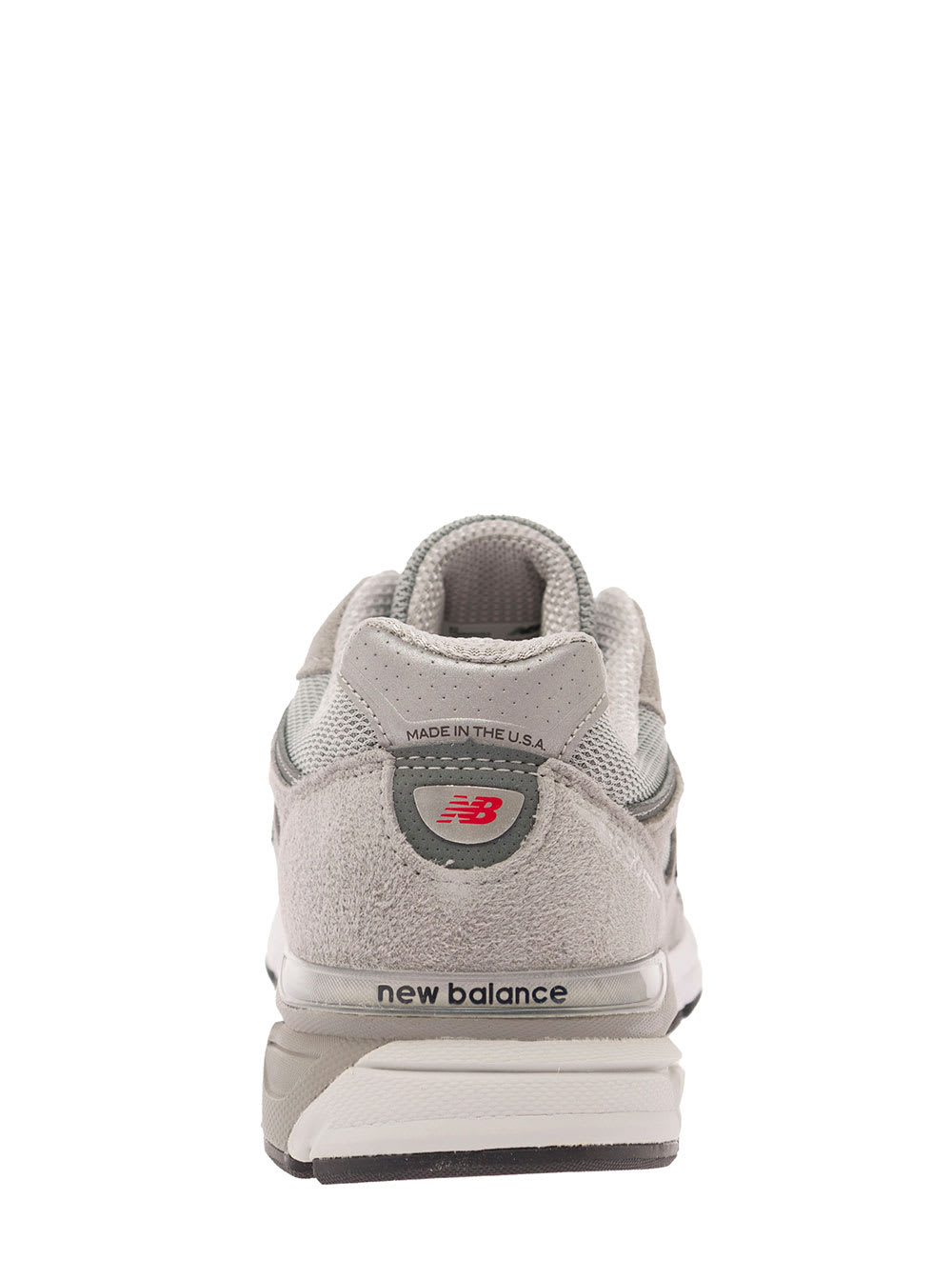 Shop New Balance 990 Grey Low Top Sneakers With Logo Detail In Leather And Suede Woman
