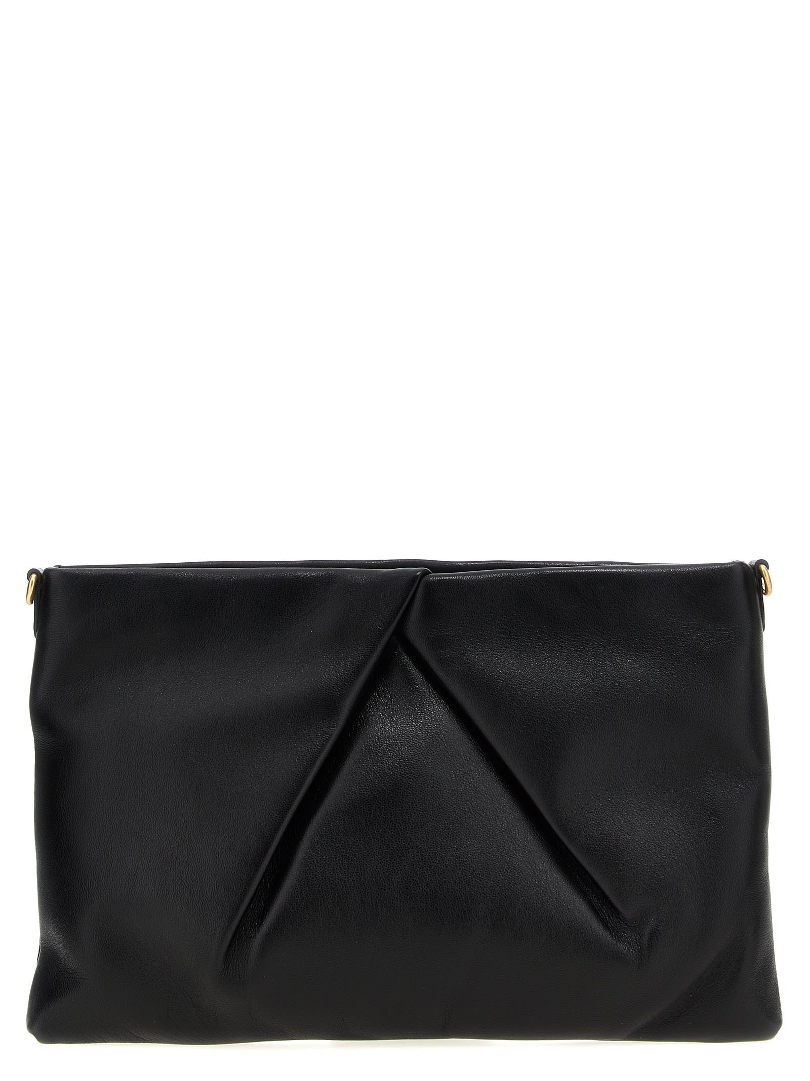 Shop Dries Van Noten Logo Leather Clutch Bag In Black