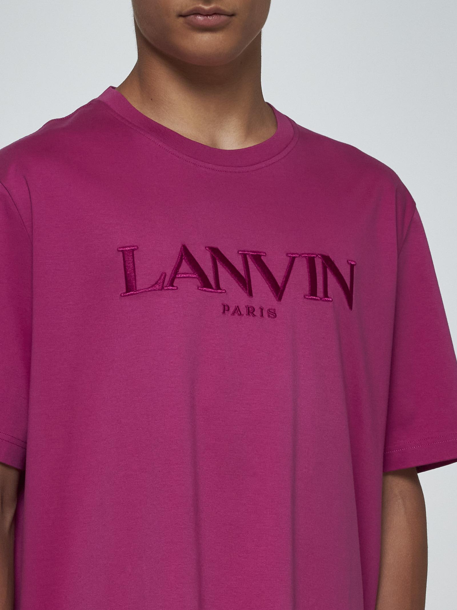 Shop Lanvin Logo Cotton T-shirt In Fuchsia