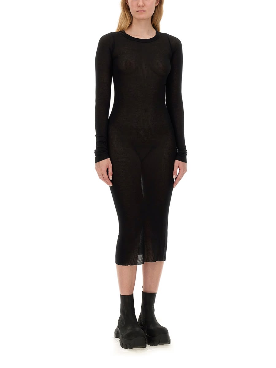 Shop Rick Owens Viscose Dress In Black