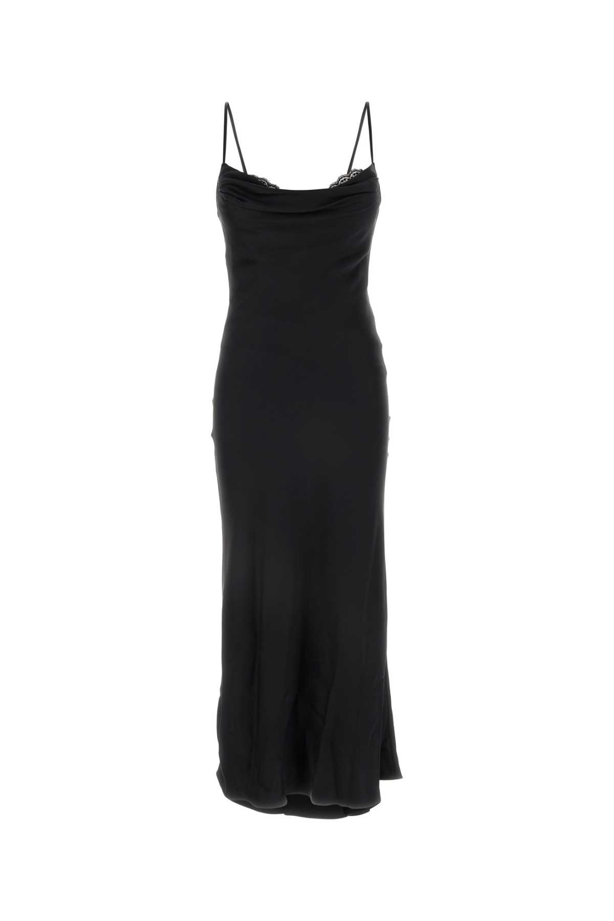 Shop Alexander Mcqueen Black Satin Dress