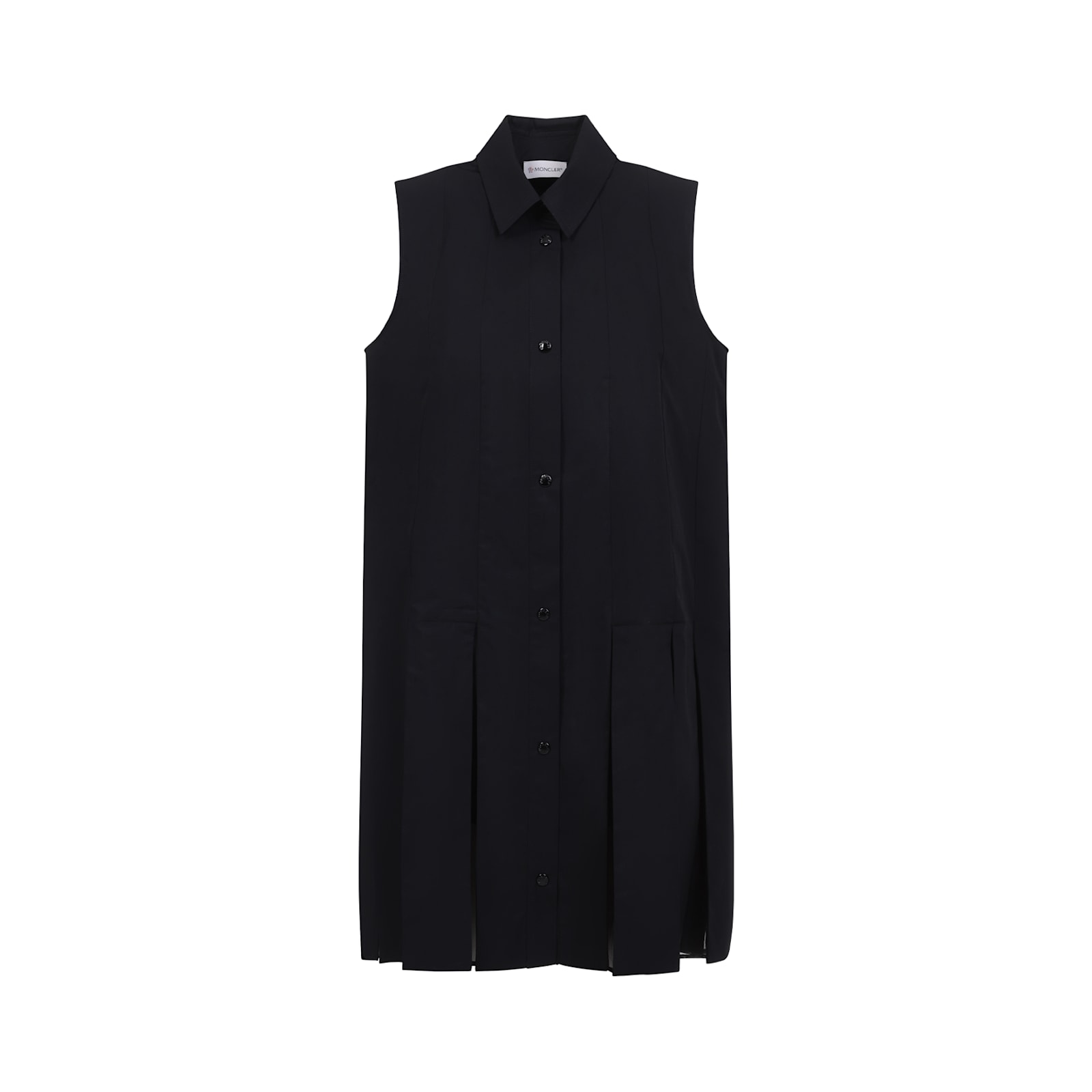 Moncler Cotton Midi Dress In Black