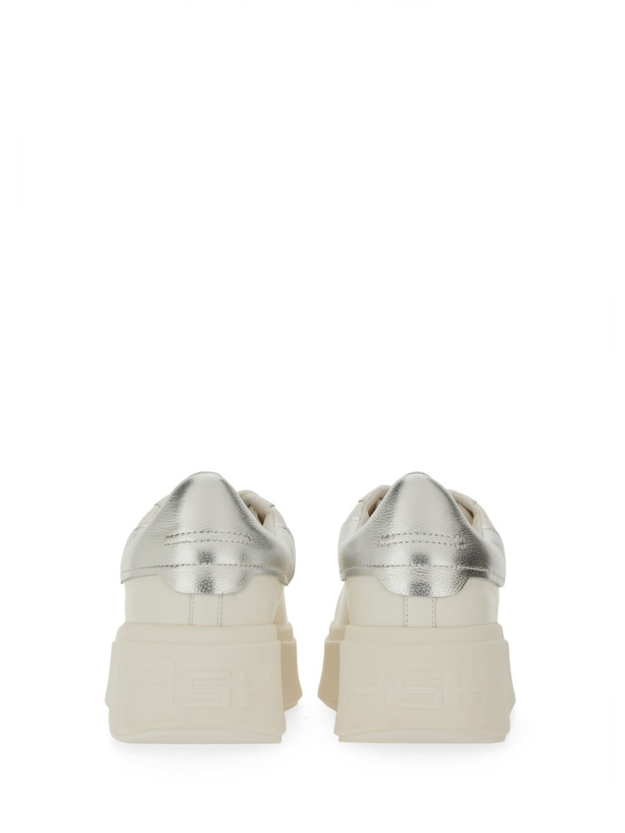 Ash Ankle Padded Platform Sole Metallic Heel In White