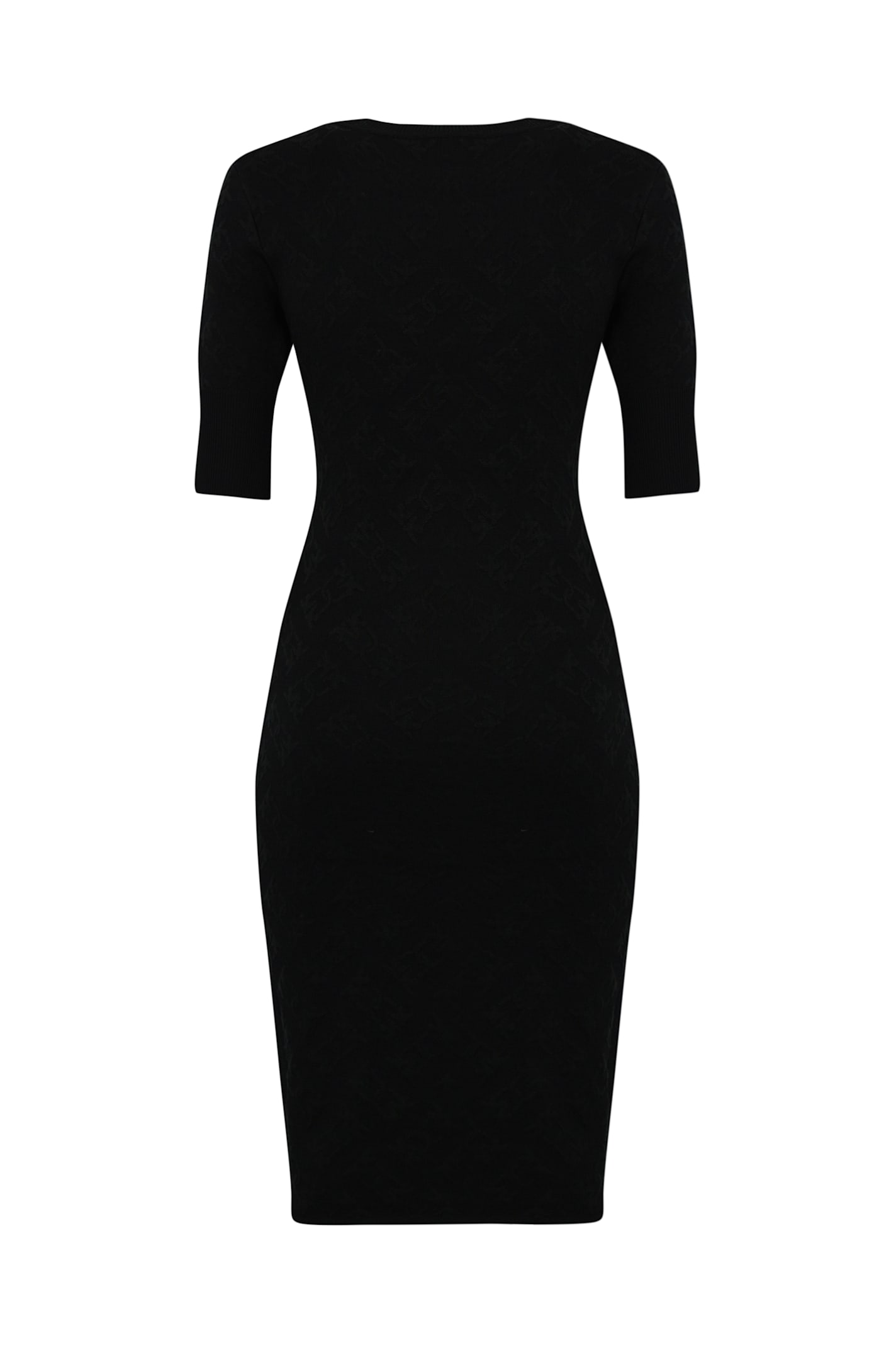 Shop Pinko Viscose And Lyocell Knit Dress In Nero