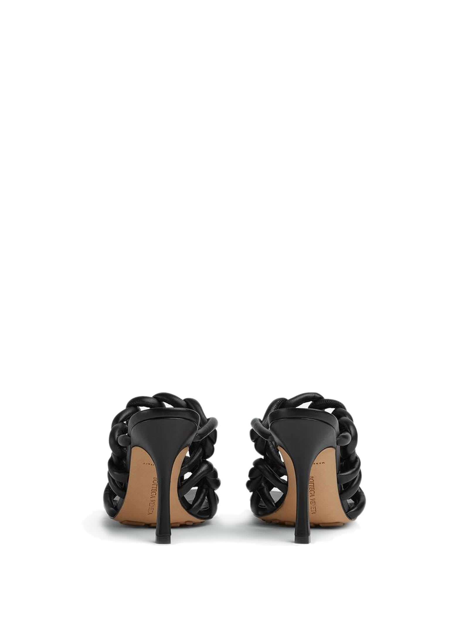 Bottega Veneta Twisted-straps Leather Mules In Black