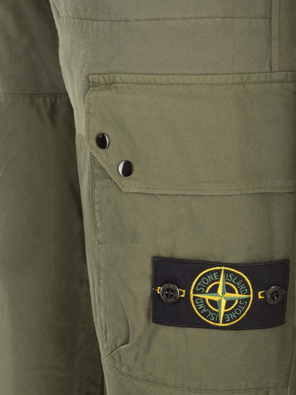 Shop Stone Island Logo Patch Cargo Jogging Pants In Muschio