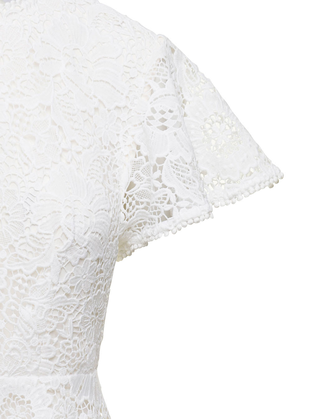 Shop Sabina Musayev Sue Mini White Dress With Cut-out At The Back In Lace Woman