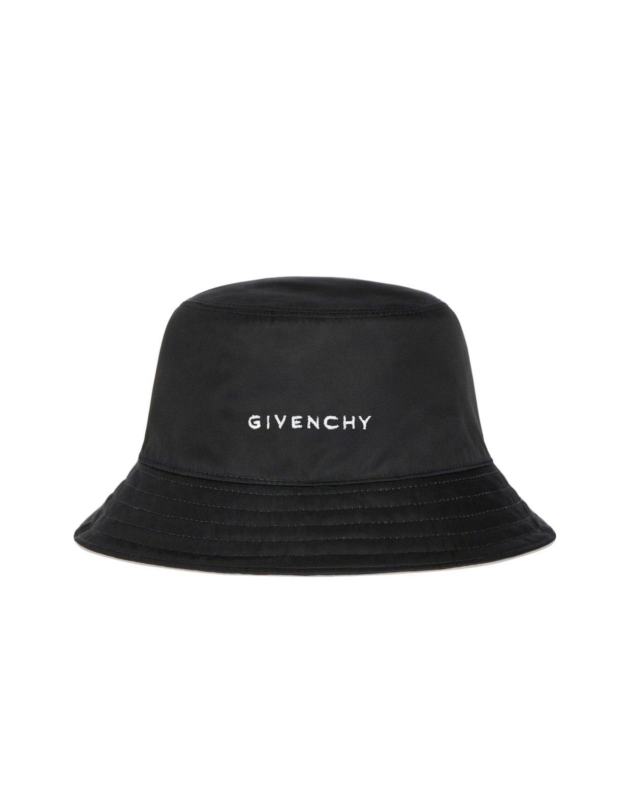 Givenchy Man Bucket Hat In Black Nylon With Logo | ModeSens