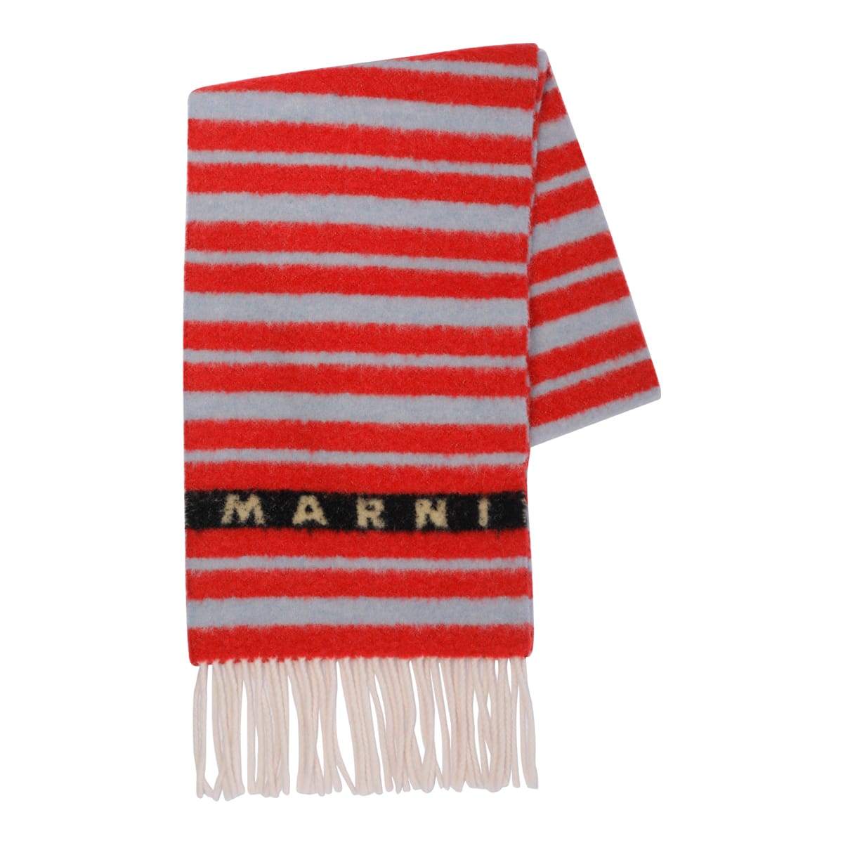 Shop Marni Logo Scarf In Red