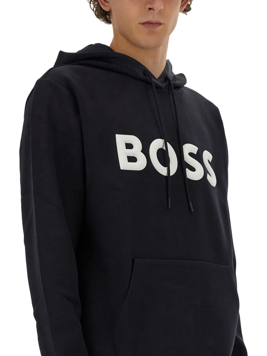 Shop Hugo Boss Sweatshirt With Logo In Blue