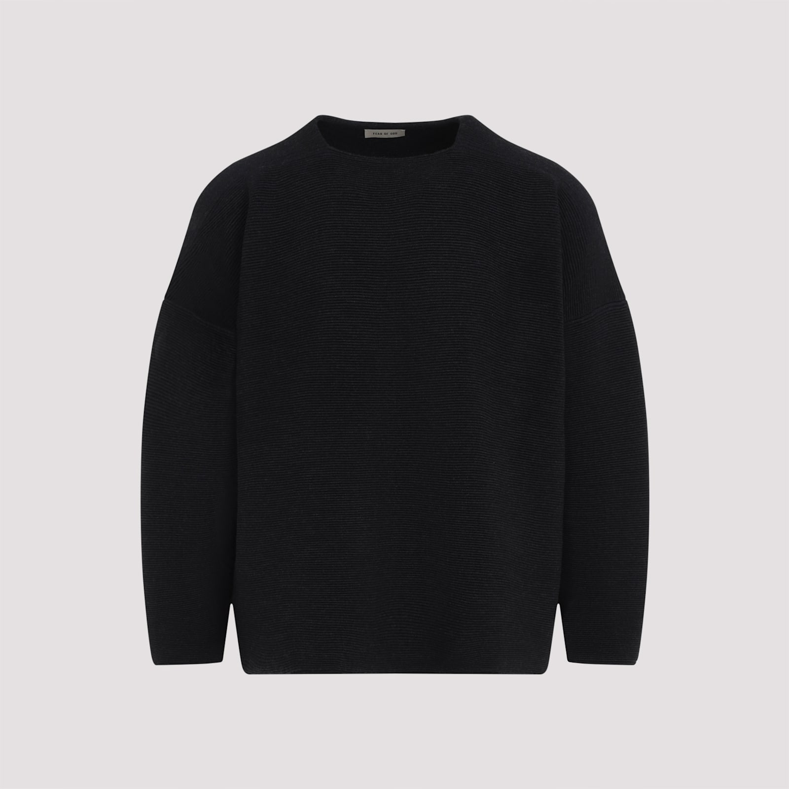 Fear Of God Black Dropped Shoulder Sweater In Melange Black