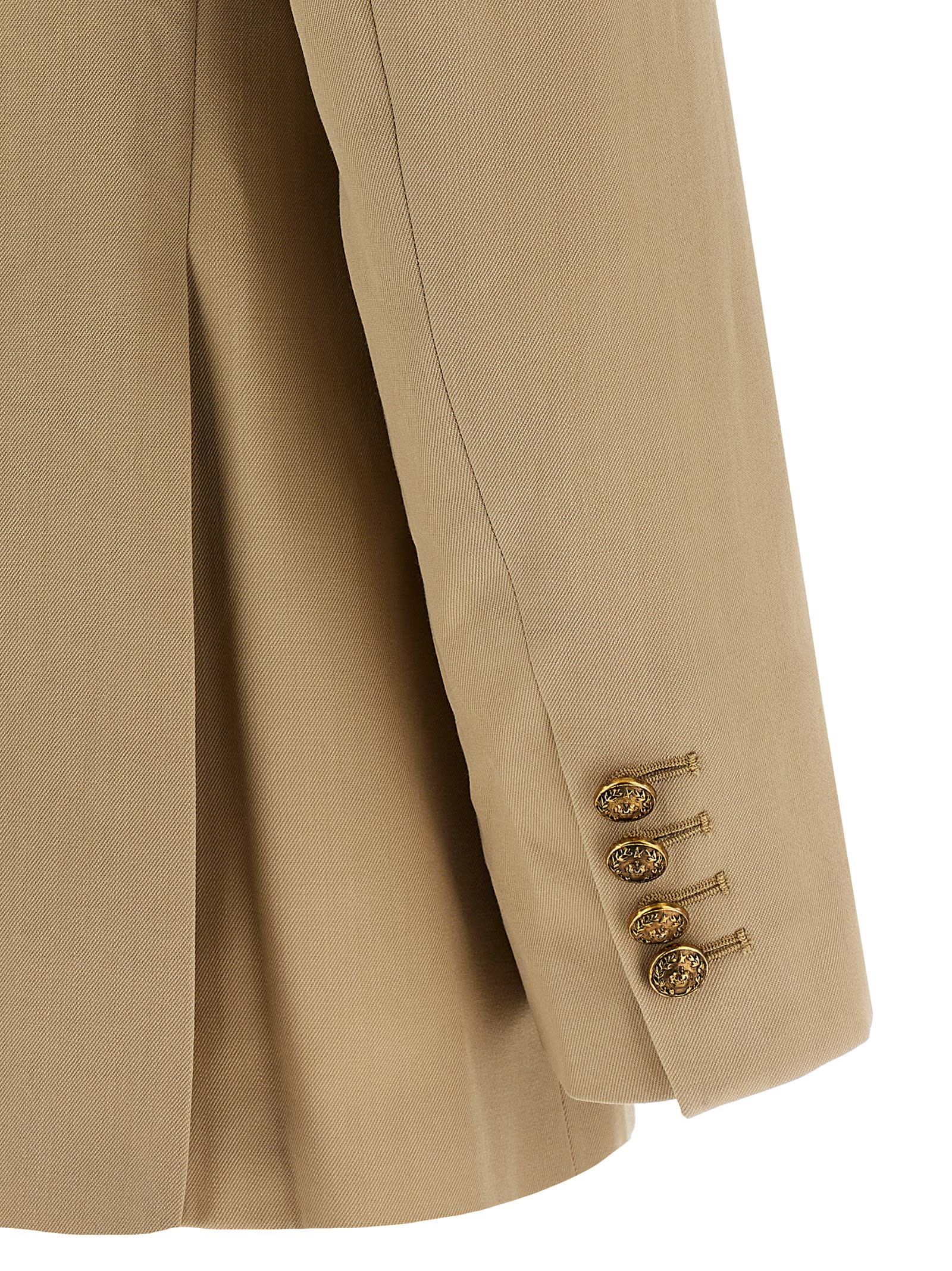 Golden Goose Double-breasted Blazer Heraldic Buttons In Gold