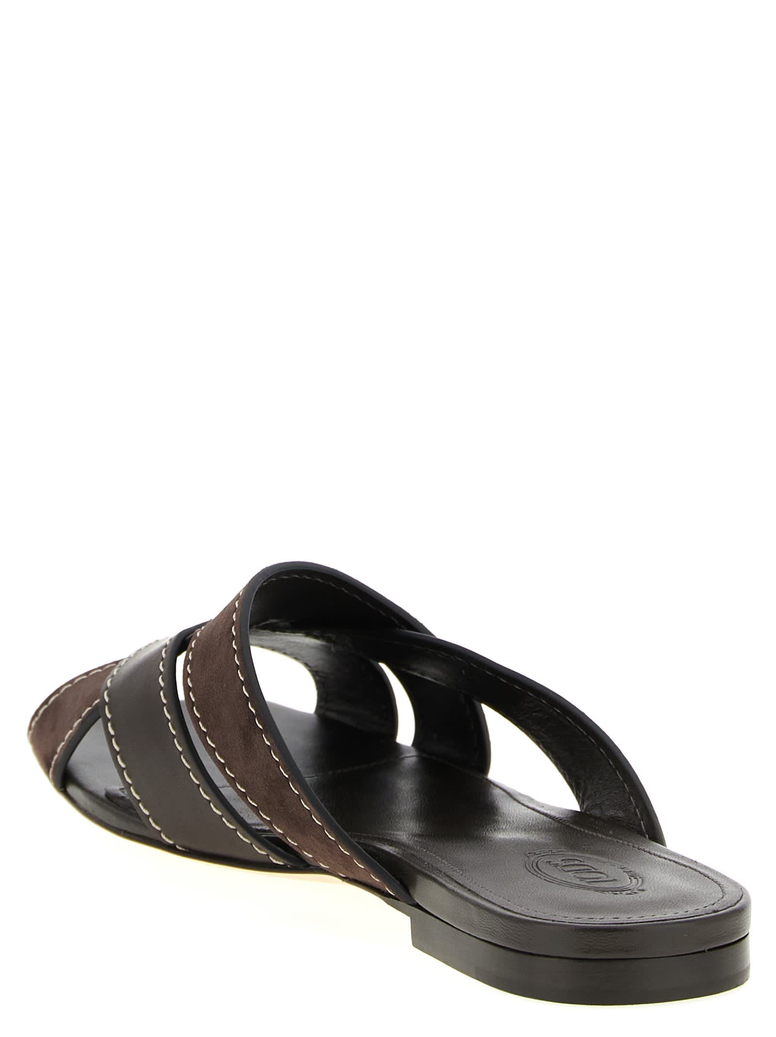 Tod's Weaved Sandals In Animal Print