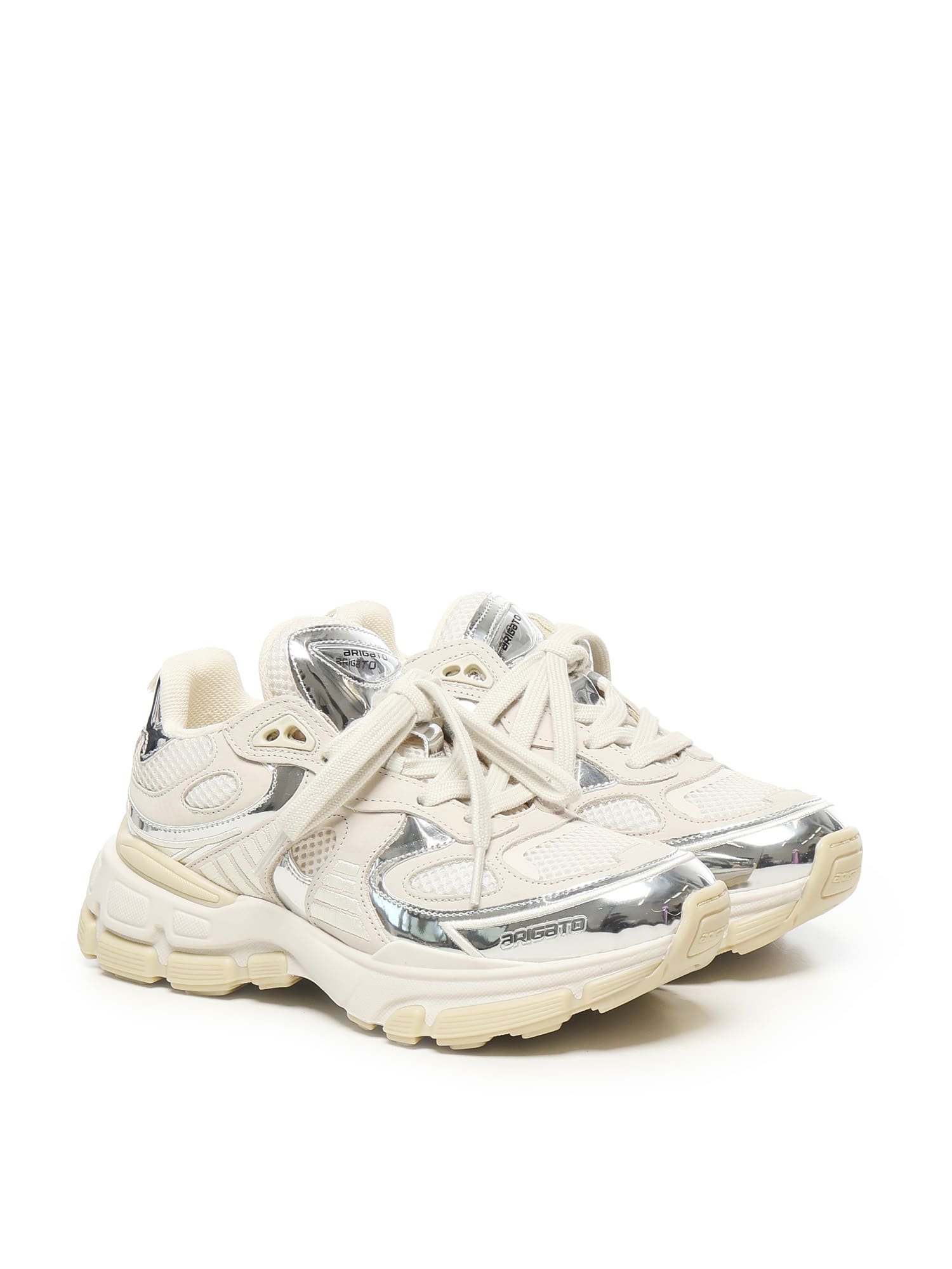 Axel Arigato Metallic-panel Leather Sneakers In Neutral