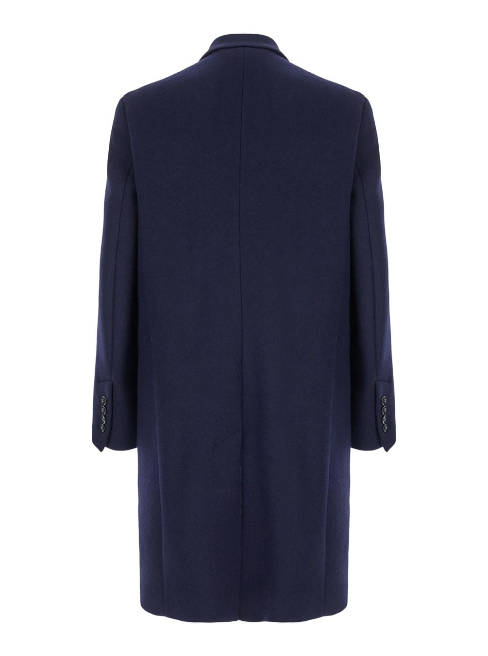 Shop Ami Alexandre Mattiussi Blue Double-breasted Coat With Peak Revers In Wool Man