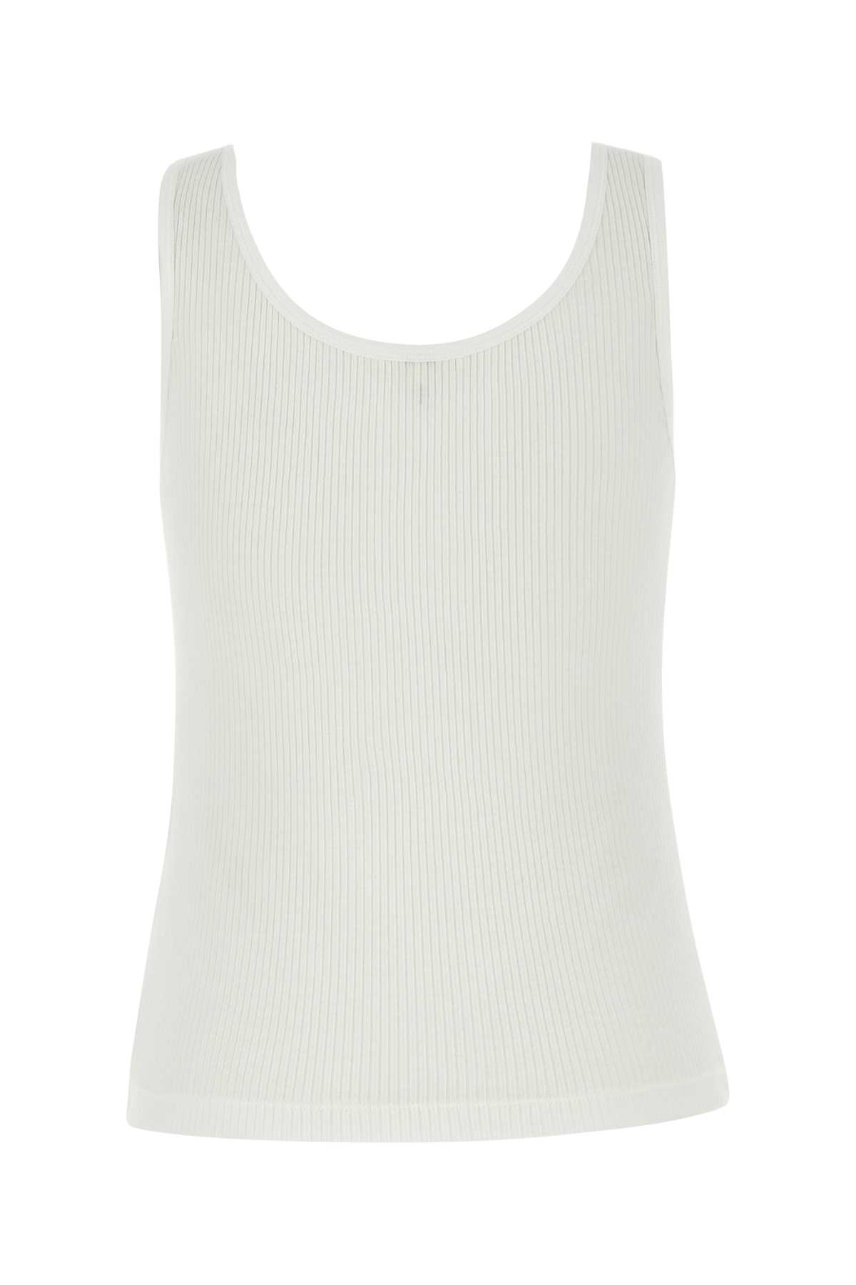 Chloé Women Logo Cotton Tank Top In White