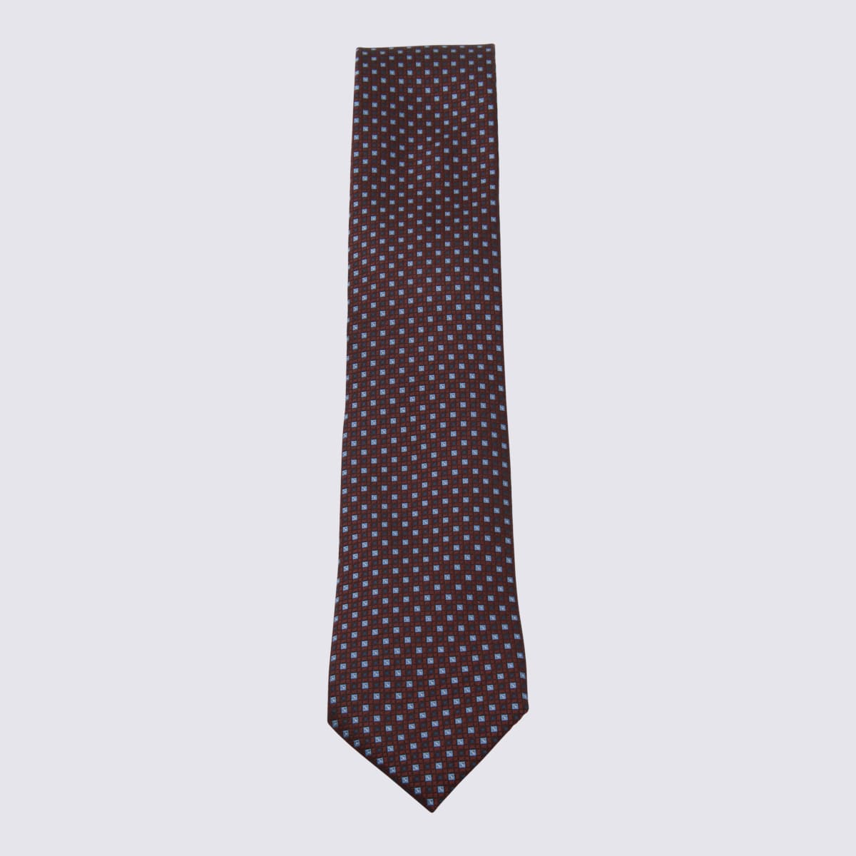 Zegna Slim Ties With Pointed Tip And Pattern In Purple