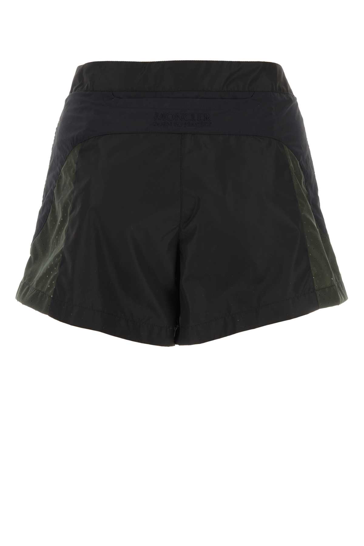 Shop Moncler Black  Born To Protect Shorts In Anthracite
