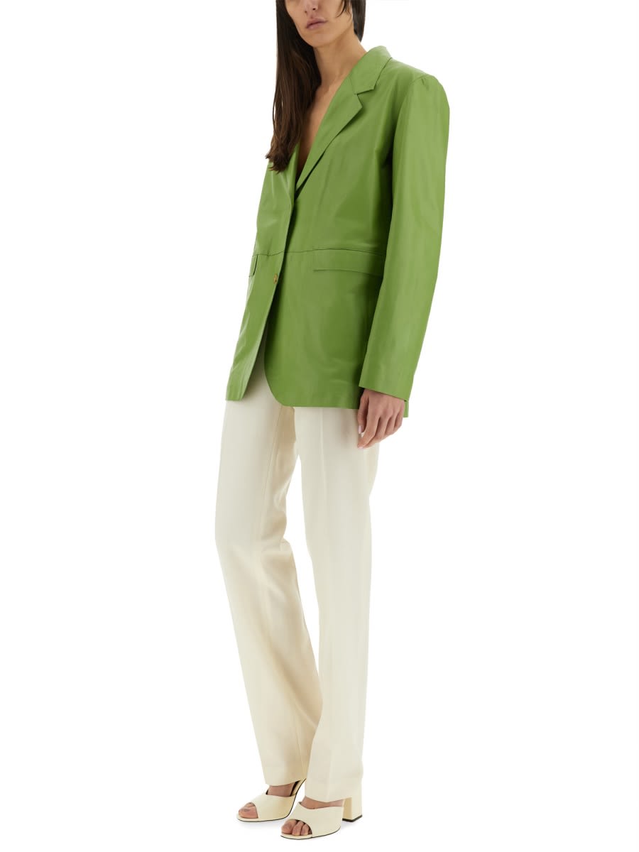 ALYSI OVERSIZED LEATHER BLAZER