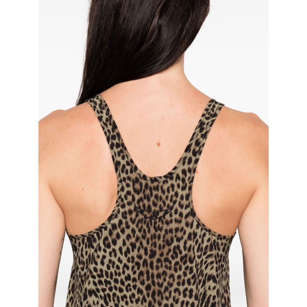Zadig & Voltaire Tarysa Leopard Print Tank Top In Brown